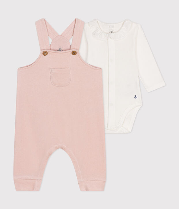Babies' Velour Dungaree Outfit pink