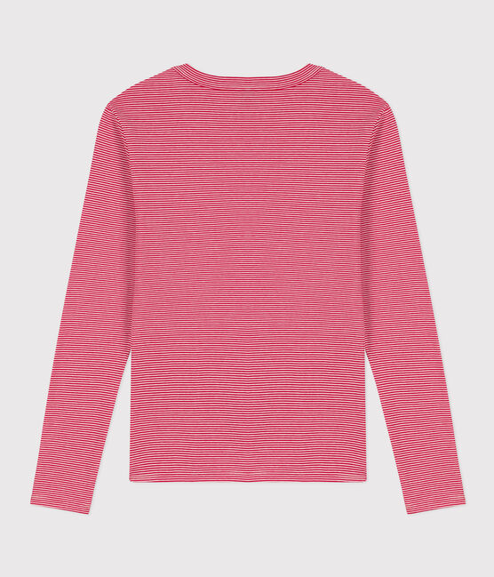 Women's ICONIC cotton round neck T-shirt CORRIDA red/MARSHMALLOW white