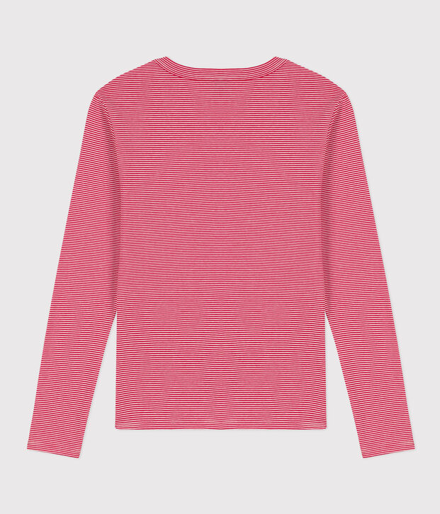 Women's ICONIC cotton round neck T-shirt red/white