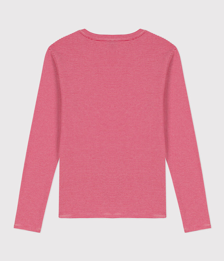 Women's ICONIC cotton round neck T-shirt red/white