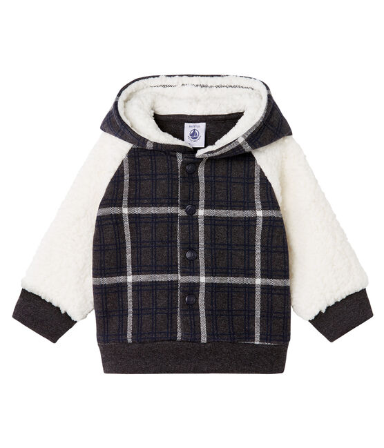 Baby Boys' Checked Knit Sweatshirt with Sheepskin Sherpa CITY black/MULTICO CN white