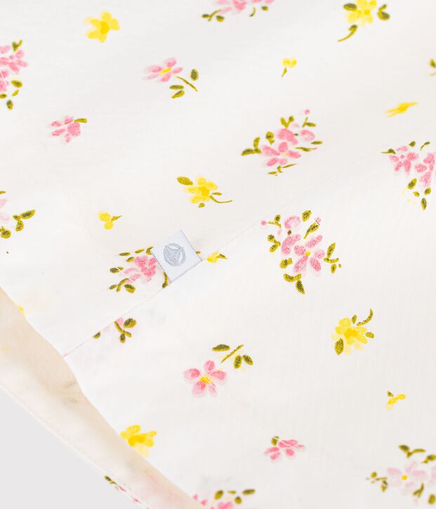 Children's sleeveless floral print cotton dress white/multicolor