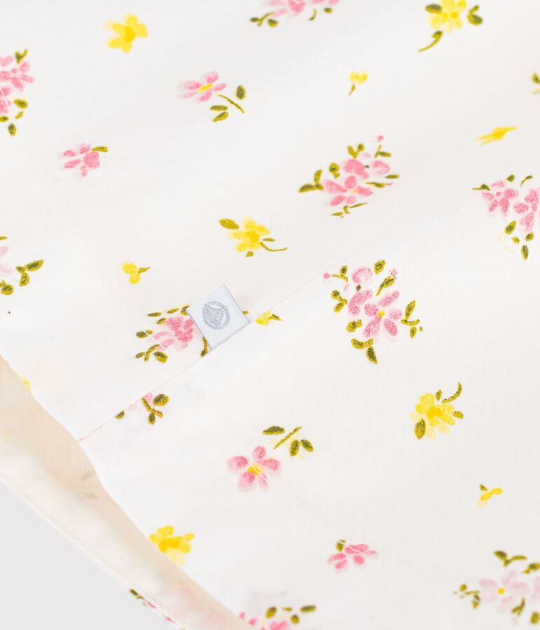 Children's sleeveless floral print cotton dress white/multicolor