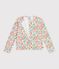 Children's cotton cardigan with flowers white/multicolor