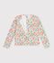 Children's cotton cardigan with flowers white/multicolor