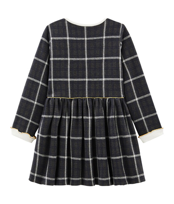 Girls' Checked Knit Dress CITY black/MULTICO white