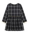 Girls' Checked Knit Dress CITY black/MULTICO white