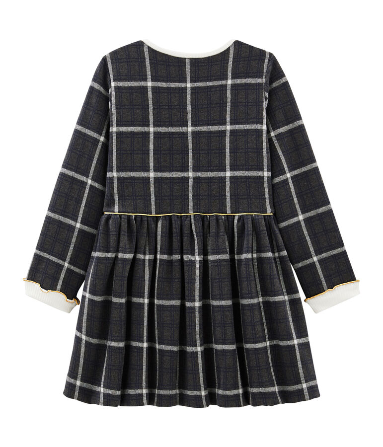 Girls' Checked Knit Dress grey/multicolor