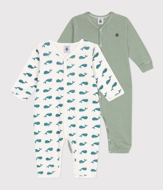 Babies' printed cotton footless pyjama suit - 2-Pack multicolor