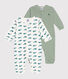 Babies' printed cotton footless pyjama suit - 2-Pack