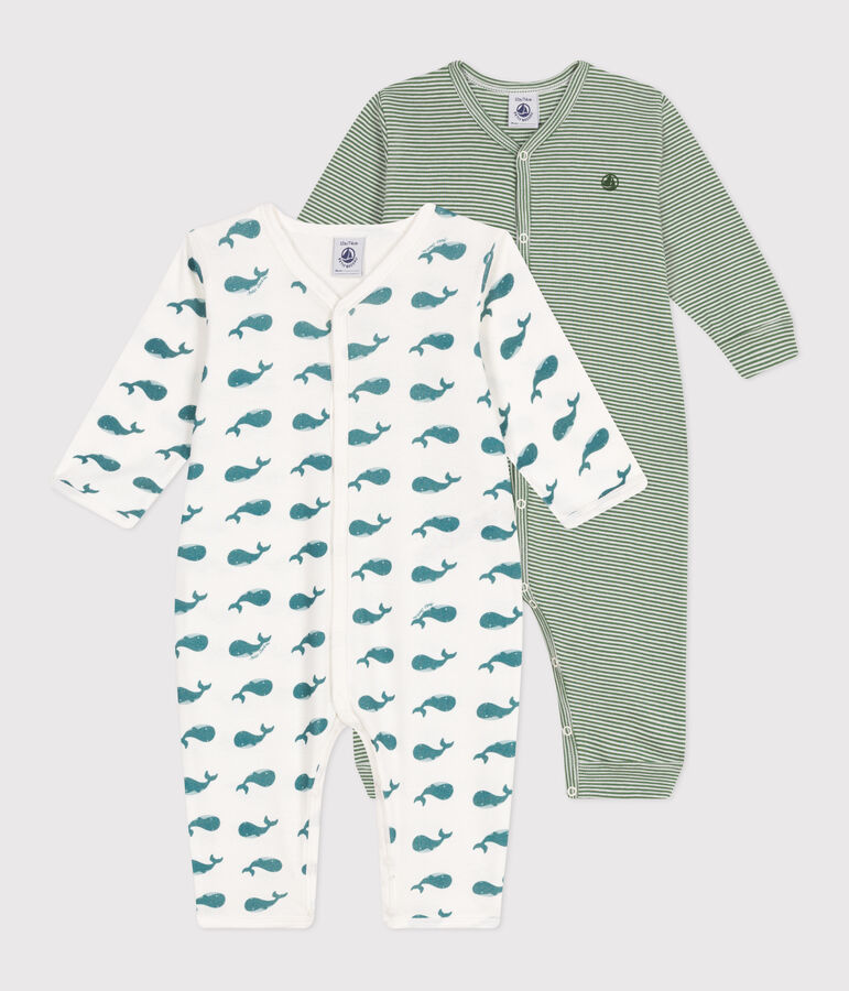 Babies' printed cotton footless pyjama suit - 2-Pack multicolor