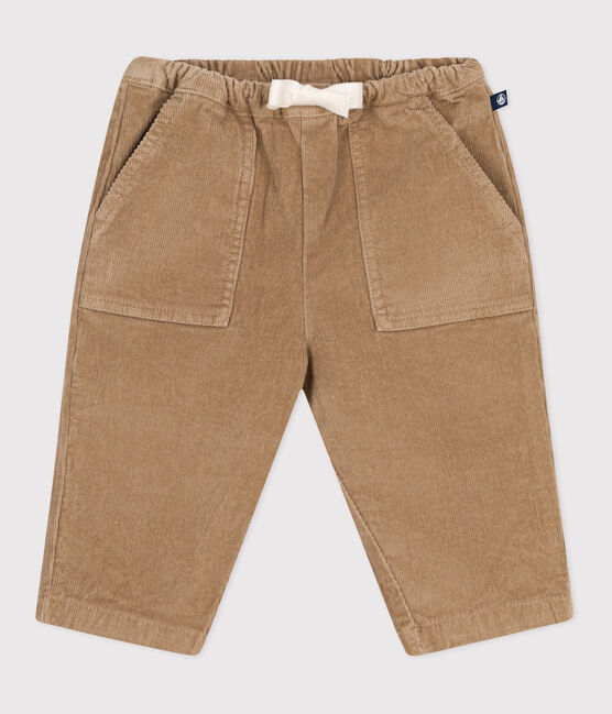 Babies' plain corduroy trousers ROCHE CLAIR beige