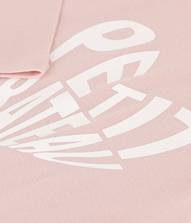 Girls' long-sleeved cotton T-shirt pink