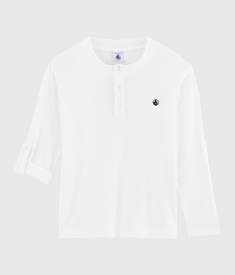 Boys' Cotton and Linen Blend T-Shirt white