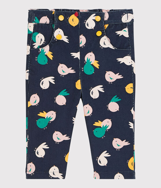 Babies' Velour Trousers SMOKING blue/MULTICO white