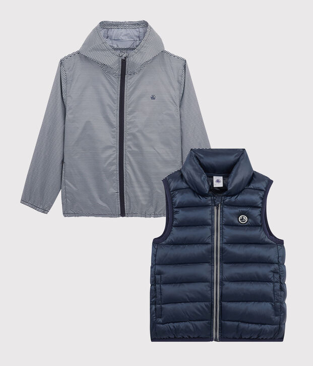 Unisex 3-in-1 Windbreaker in Recycled Fabric blue/white