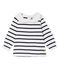 Baby Girls' Long-Sleeved Blouse with Sailor Stripes MARSHMALLOW white/SMOKING CN blue