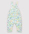 Baby Girls' Fleece Dungarees. POUSSIERE grey/MULTICO white