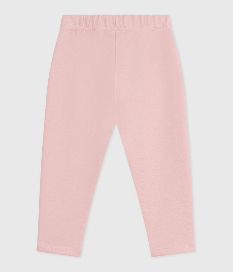 Babies' plain cotton trousers pink