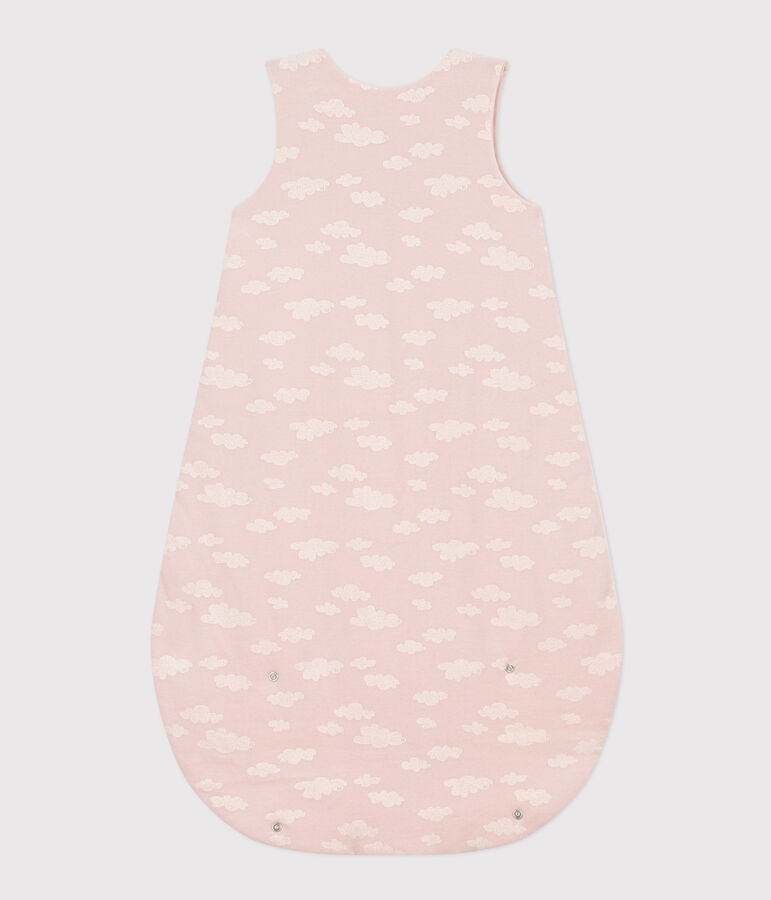 Babies' cloud themed 2 TOG velour sleeping bag pink/white