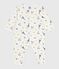 Babies' Paris-print footless cotton pyjama suit MARSHMALLOW white/MULTICO white