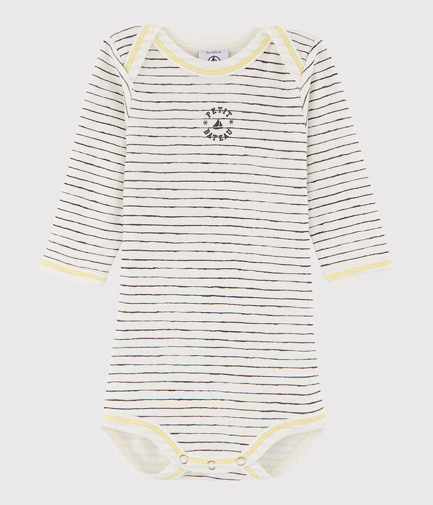 Baby Boys' Long-Sleeved Bodysuit white/grey/multicolor