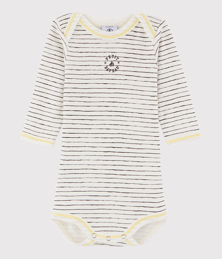 Baby Boys' Long-Sleeved Bodysuit white/grey/multicolor