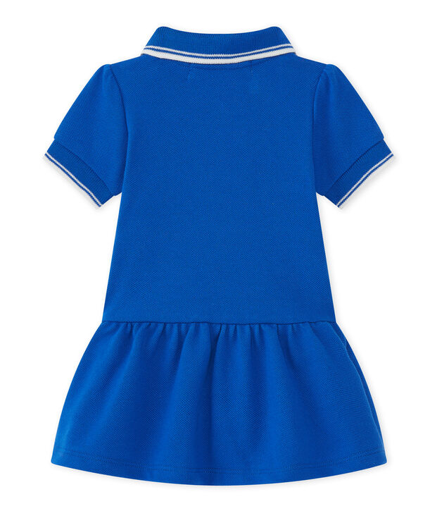 Baby girl's short-sleeved dress blue