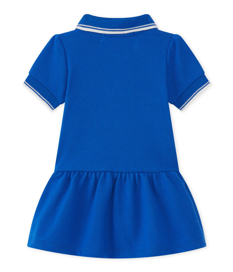 Baby girl's short-sleeved dress blue