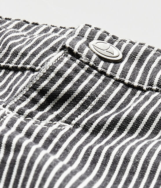Baby boys' striped trousers SMOKING blue/MARSHMALLOW white