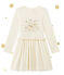 Girl's shiny dual fabric dress COQUILLE beige