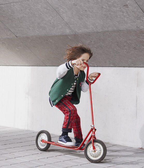 Boys' Tartan Knit Trousers TERKUIT red/SMOKING blue/BELUGA