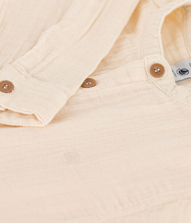 Boys' Cotton Gauze Shirt Ecru
