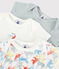 Babies' Colourful Cat Pattern Short-Sleeved Organic Cotton Bodysuits - 3-Pack variante 1