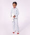 Children's buttoned heart pattern cotton pyjamas white/multicolor