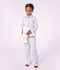 Children's buttoned heart pattern cotton pyjamas white/multicolor