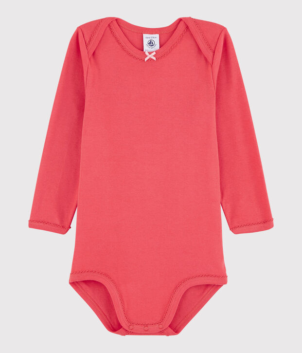 Baby Girls' Long-Sleeved Bodysuit red