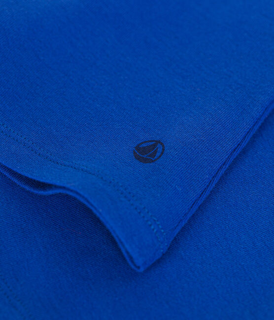 Women's plain rib knit long-sleeved Iconic T-shirt CALVIN blue
