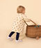 Babies' Long-Sleeved Patterned Quilted Tube Knit Dress AVALANCHE white/MULTICO