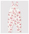 Baby Girls' Long Fleece Dungarees MARSHMALLOW white/TERKUIT red
