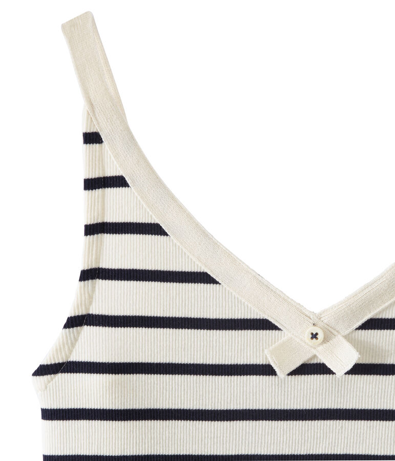 Vests 100 years panty woman COQUILLE beige/SMOKING blue