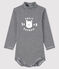 Baby's long-sleeved roll-neck bodysuit SMOKING blue/MARSHMALLOW white