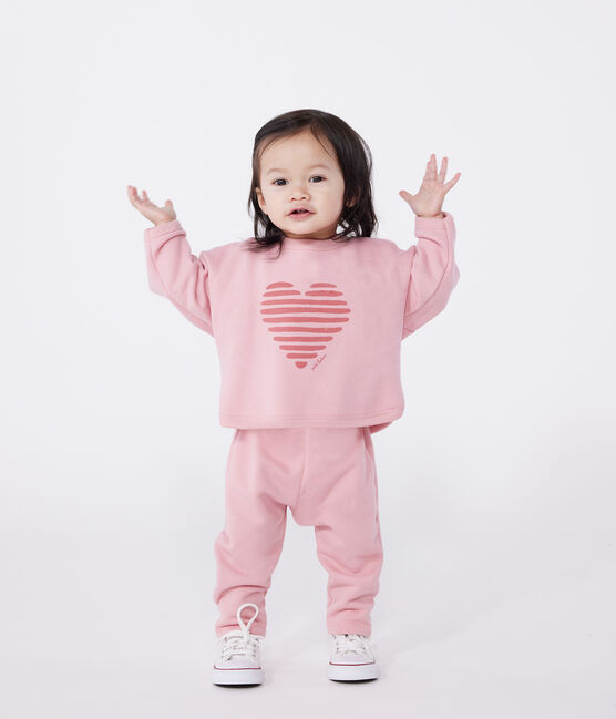 Plain cotton baby sweatshirt CHARME pink