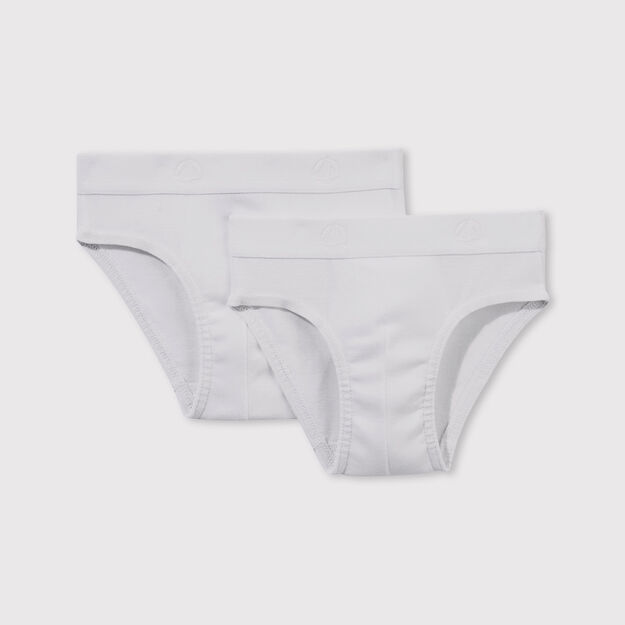 Boys' White Briefs - 2-Pack multicolor