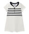 Baby boy's short-sleeved romper MARSHMALLOW white/SMOKING blue