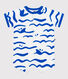 Babies' short-sleeved shark print cotton playsuit