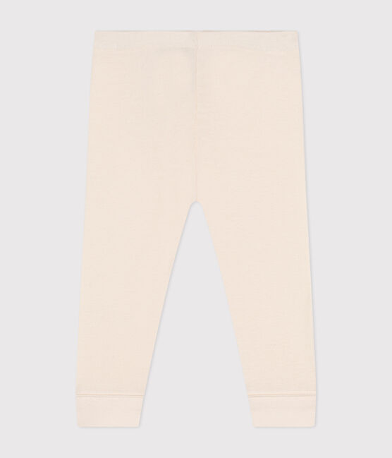 Babies' plain cotton leggings AVALANCHE Ecru