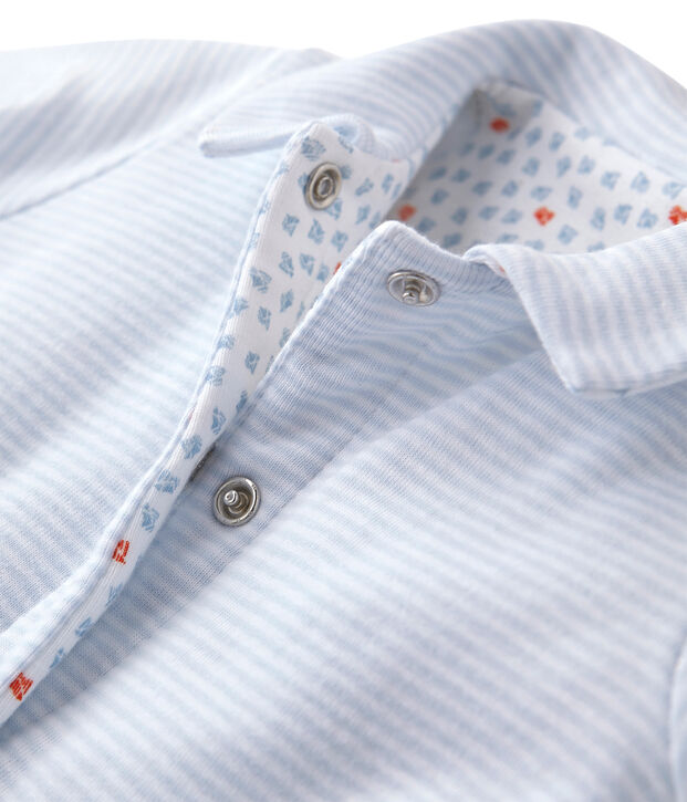 Unisex baby padded reversible milleraies jacket&nbsp; blue/white