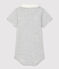 Babies' Short-Sleeved Organic Cotton Bodysuit with Polo Shirt Collar BELUGA CHINE grey