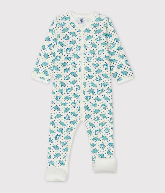 Babies' Ribbed Sleepsuit MARSHMALLOW white/MULTICO white